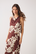 Brown Bela Flor Wrap Maxi Skirt