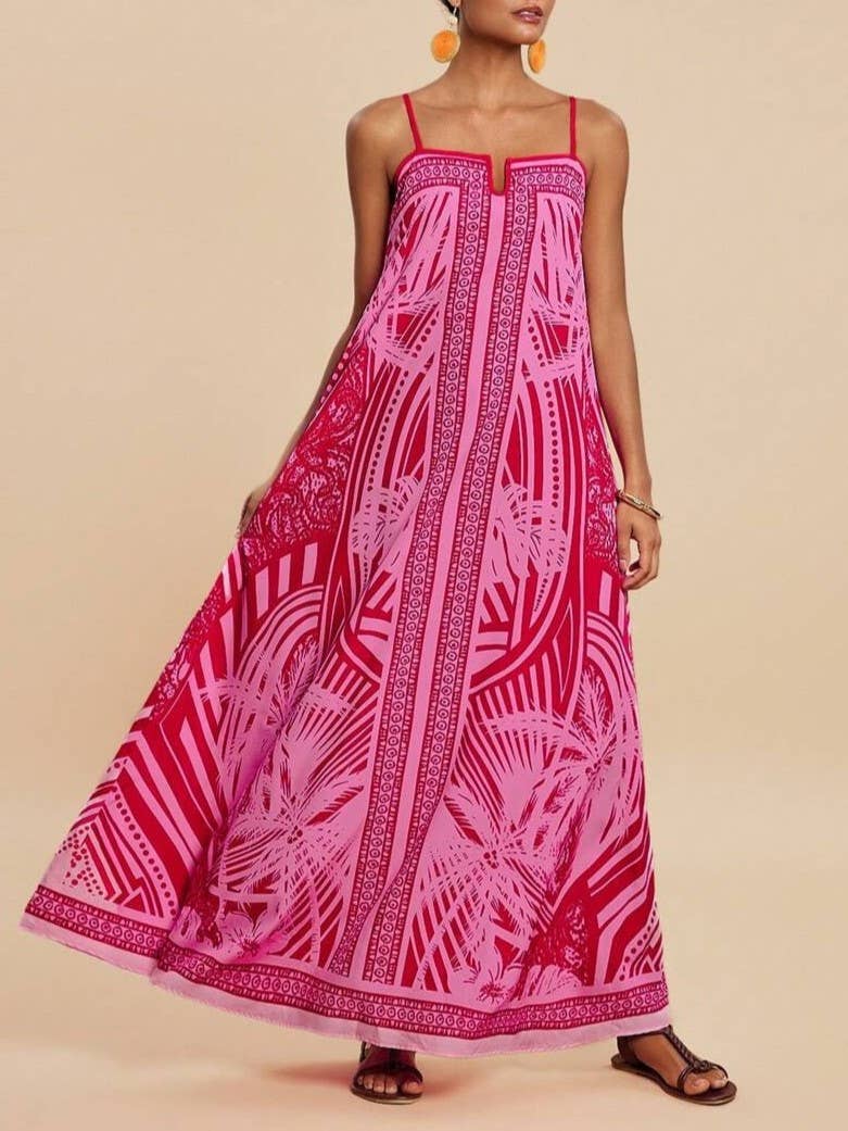 Tropical Palm Maxi Dress