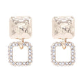 Gold Square with Rhinestone Square Earring