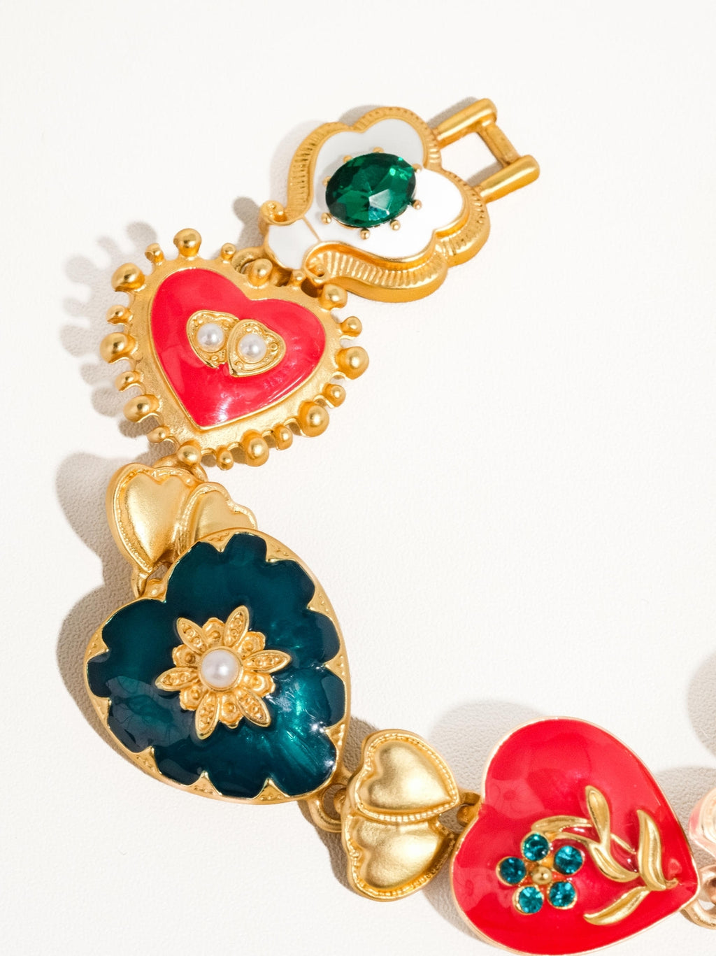 Gold Boho Heart Color Bracelet