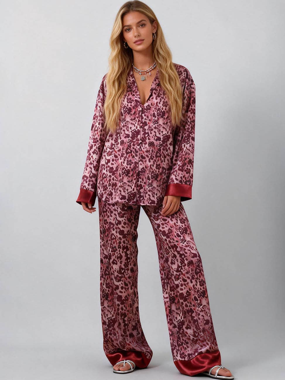 Leopard Top & Pants Lounge Set