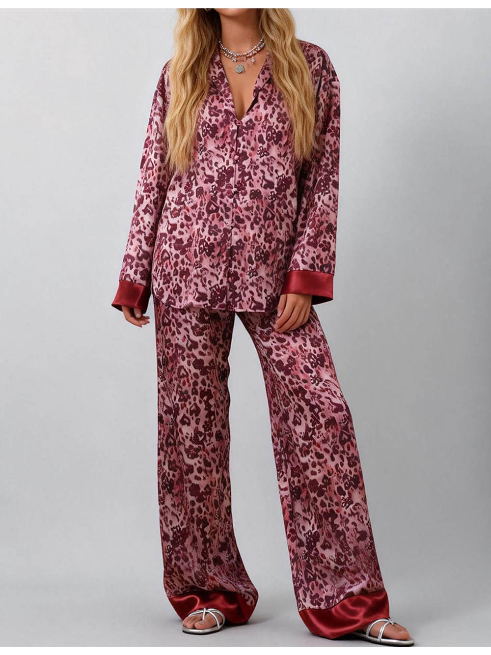 Leopard Top & Pants Lounge Set