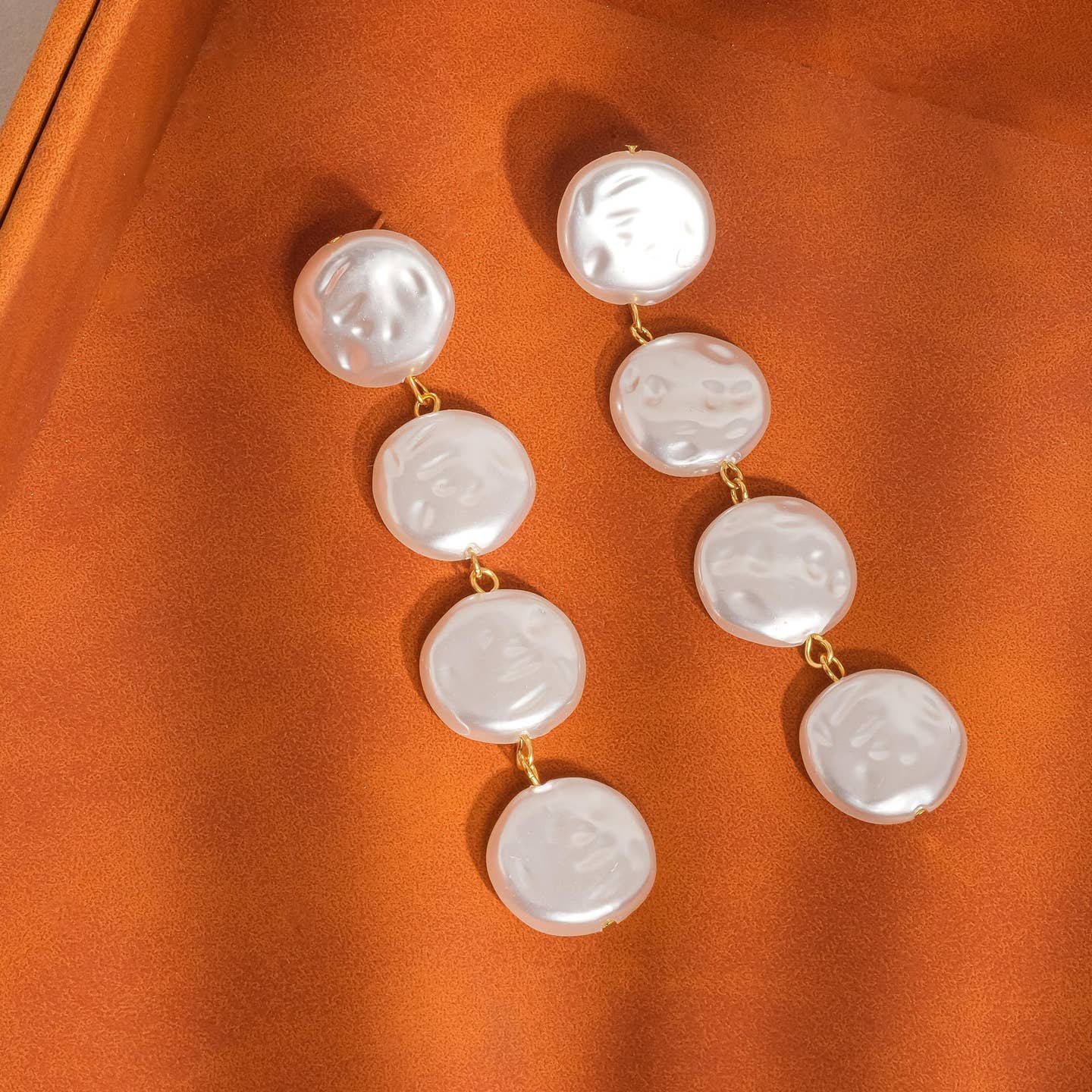 Gold Plated Pearl Drop Earrings