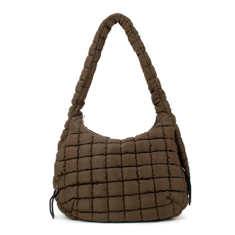 Textured Woven Hobo Shoulder Bag