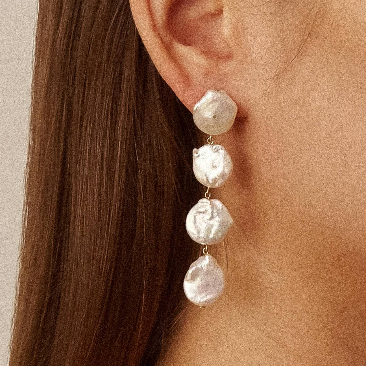 Gold Plated Pearl Drop Earrings