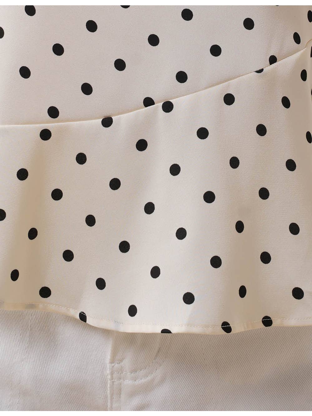 Polka Dot Back Tie Silk Top