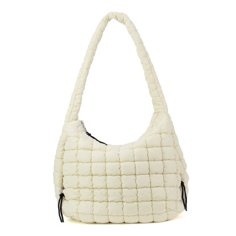 Textured Woven Hobo Shoulder Bag