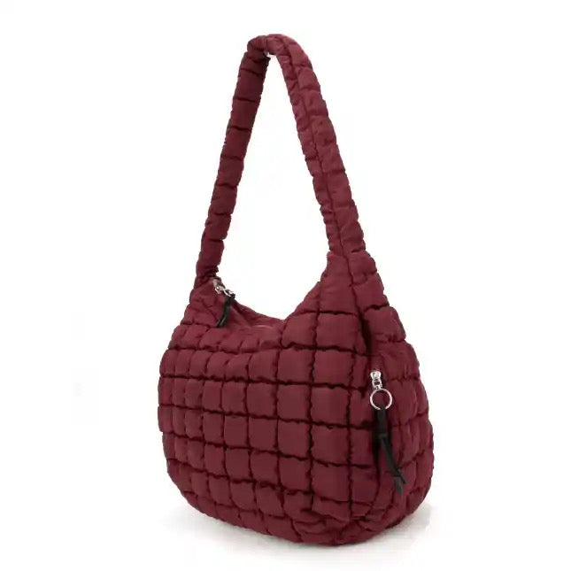 Textured Woven Hobo Shoulder Bag