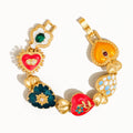 Gold Boho Heart Color Bracelet