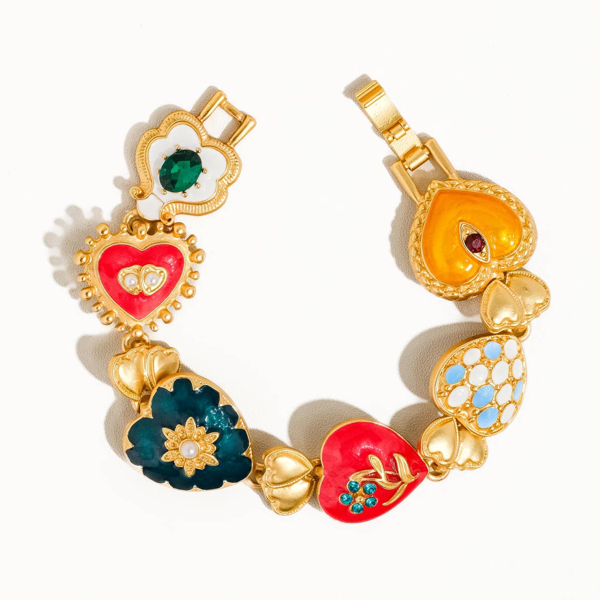 Gold Boho Heart Color Bracelet