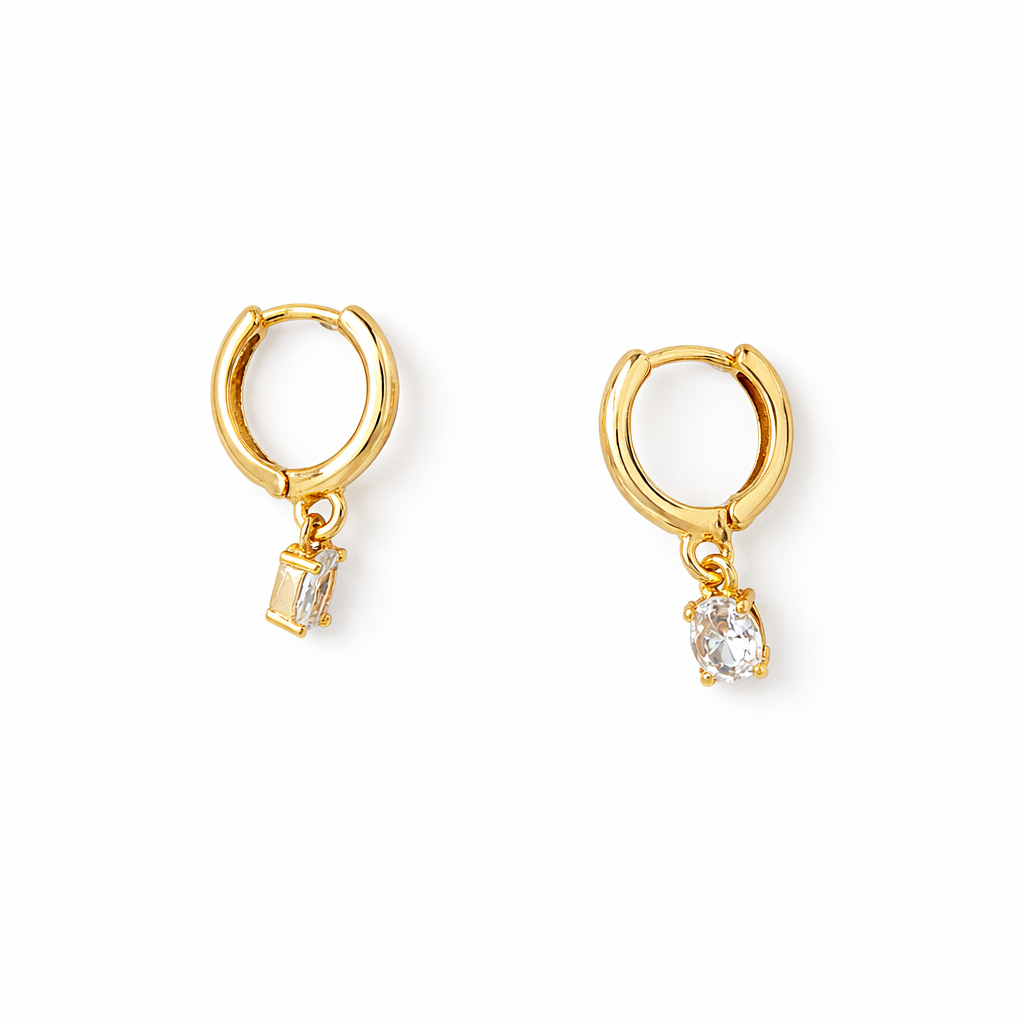Mini Rhinestone Huggie Earrings