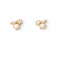 Triple Rhinestone Stud Earring