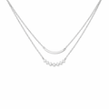 Layered Rhinestone Curved Bar Necklace