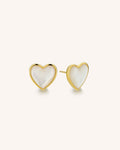 Milky White Heart Earrings