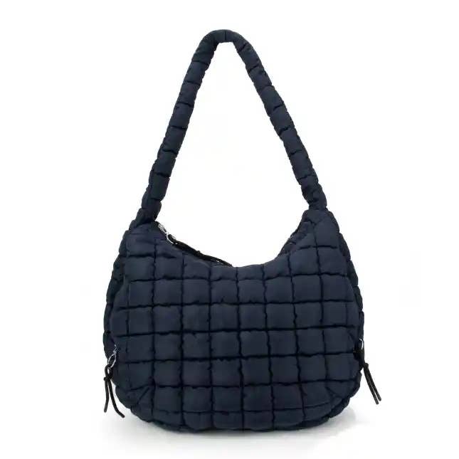 Textured Woven Hobo Shoulder Bag