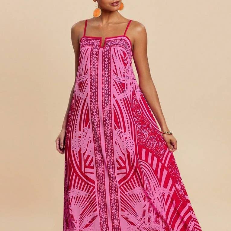 Tropical Palm Maxi Dress