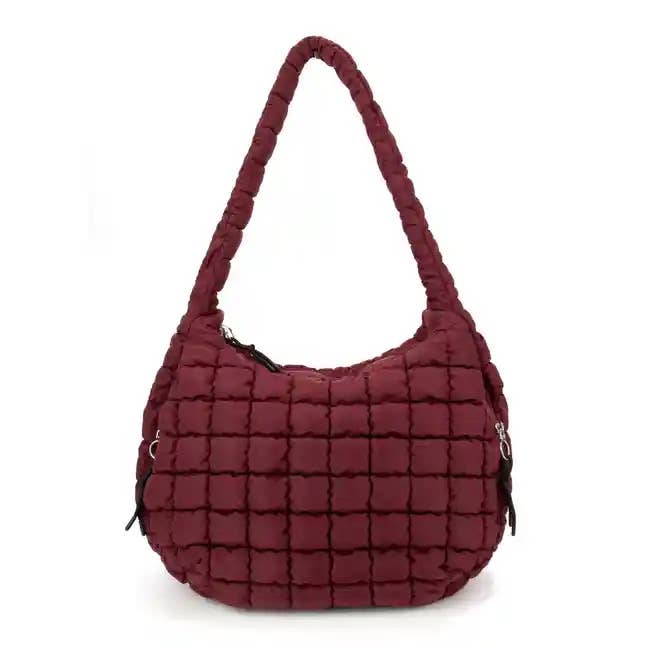 Textured Woven Hobo Shoulder Bag